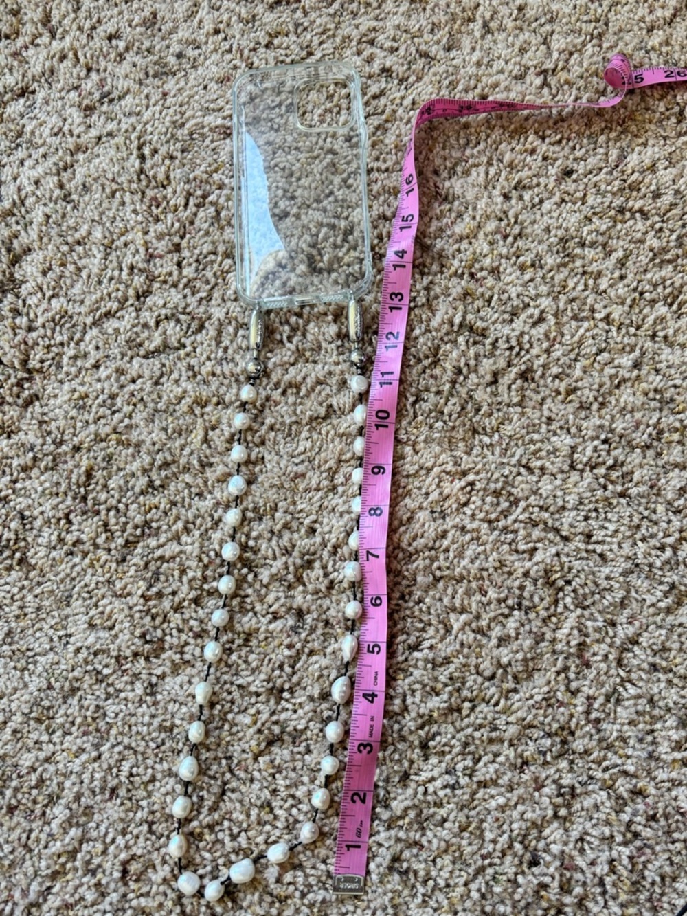 Pearl Beaded Phone Strap - White - Picture 8 of 10